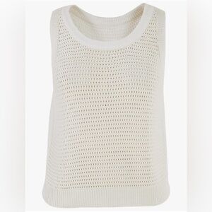 Elegant Cream Knit Sleeveless Top
